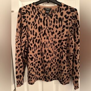 Lord & Taylor Leopard Print Button-Down Shirt